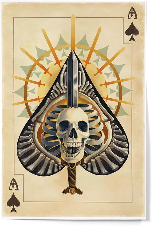 Lantern Press 12x18 Inch Art Print Wall Decor, Ace of Spades, Playing Card