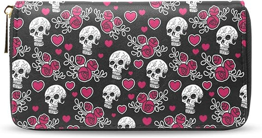 Womens Wallet PU Leather Long Purse Credit Card Clutch with Zipper Coin Purse