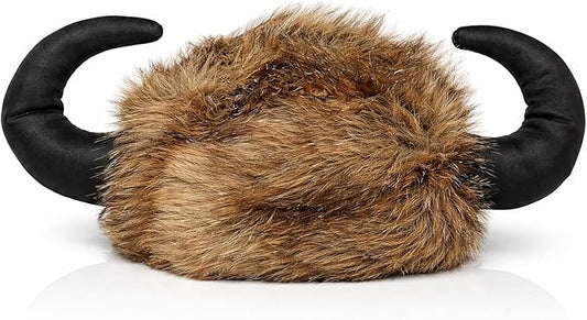 Water Buffalo Lodge Hat | Viking Hat | Furry Bison Hats | Brown/Black | One Size