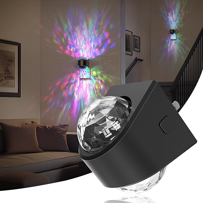 JandCase Night Lights Plug into Wall, Star Projector RGB Night Light with 9 Color Change, Automatic Galaxy Nightlight Plug in with Light Sensor for Bathroom Hallway Room Decor