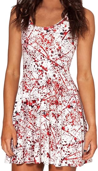 Women's Skull Elastic Sleeveless Breathable Camisole Skater Dress