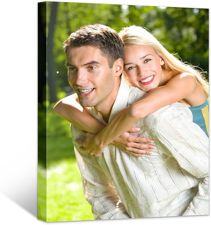 Personalized Canvas Wall Art (Framed 6“X 8”) Custom Canvas Prints with Your Photos Wall Art for Living Room,Bedroom,Couple Photo Prints for Christmas Gifts