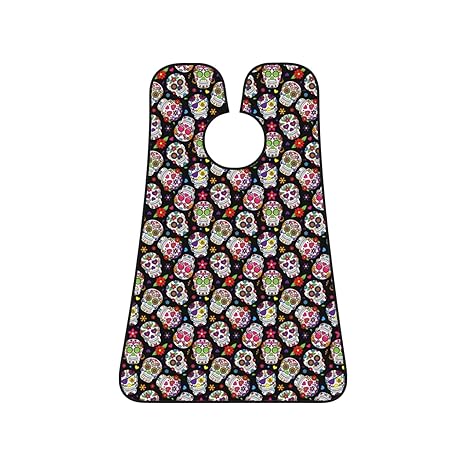 Colorful Skull Beard Bib Apron, Beard Hair Catcher For Men Shaving, Waterproof With Suction Cups