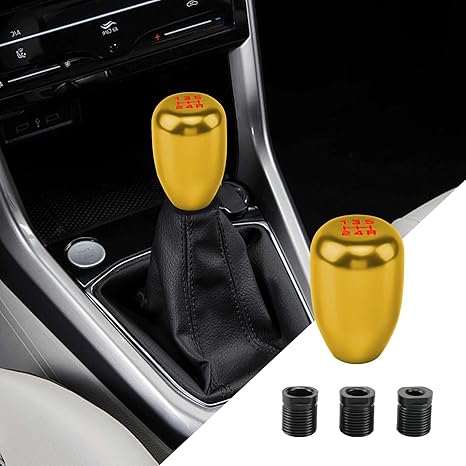 Car Gear Shift Knobs, Manual Transmission Shift Knob, 5 Speed Car Stick Shift Knob with Adapter, Aluminum Alloy Shift Lever Knob, Universal Car Interior Accessories for Manual Car
