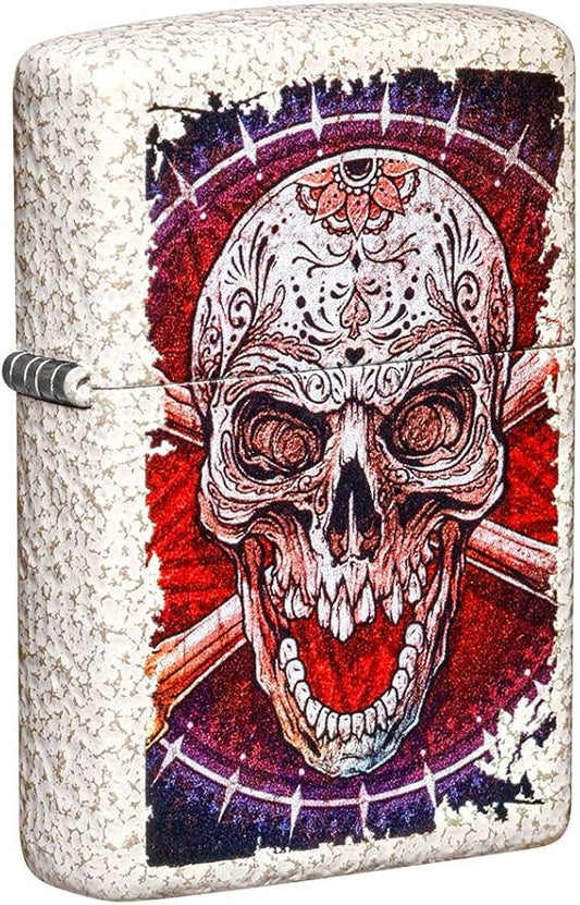 Zippo Sugar Skull Design Mercury Glass Pocket Lighter