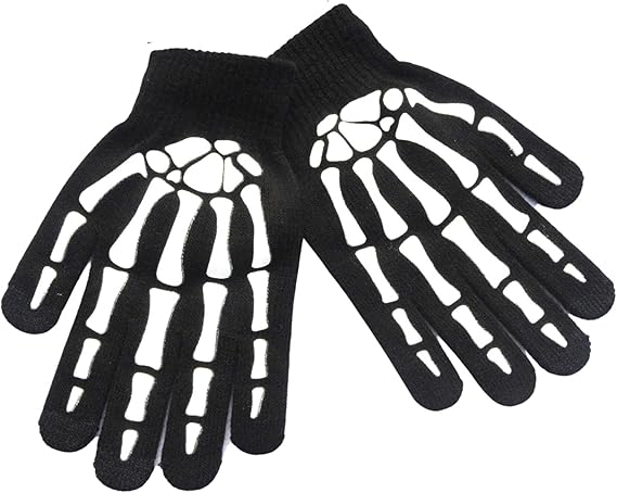 Unisex Halloween Gloves Cosplay Adult Skeleton Gloves Skeleton Full Half Finger Costume Cosplay Accessories