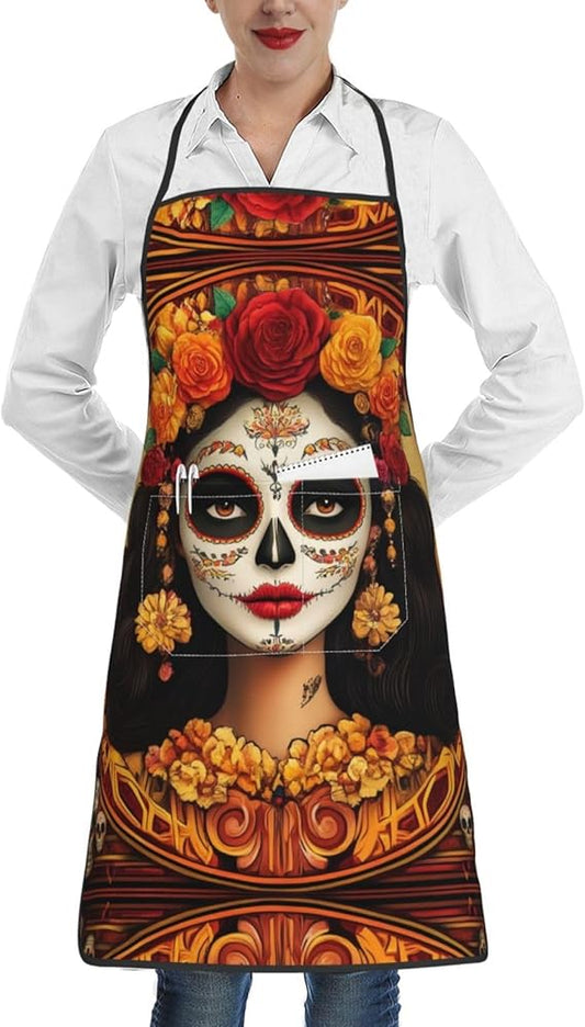 Apron for Baking Cooking, Soft Chef Apron with Adjustable Neck Waist Ties