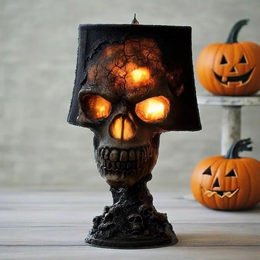 Lava Stone Skull Lamp,Human Skull Light Night Light，Skull Night Light Lamp，Gothic Stone Skull Lamp,Festival Decorations Skull Light，for Party and Home Horror Decor,Living Room,Bedroom