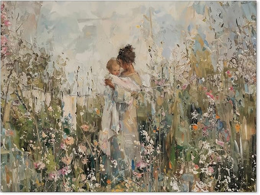 rumlud Country Flower Poster Vintage Nature Botanical Floral Wall Art Antique Cottagecore Oil Painting Canvas Prints for Gallery Living Room Wall Decor 12x16 inch Unframed Gifts for Mothers Day