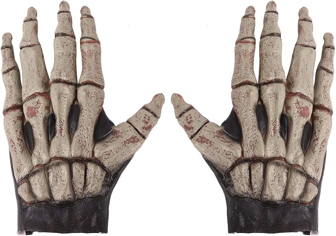 Skeleton Gloves Halloween Costume Party Cosplay Skull Gothic Horror Bone Gloves Skeleton Dress up Role Play Devil Witch Finger Wolf Claws Glove Halloween Props Party Favors