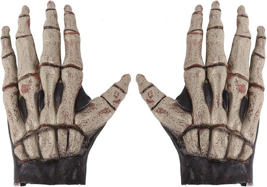 Skeleton Gloves Halloween Costume Party Cosplay Skull Gothic Horror Bone Gloves Skeleton Dress up Role Play Devil Witch Finger Wolf Claws Glove Halloween Props Party Favors