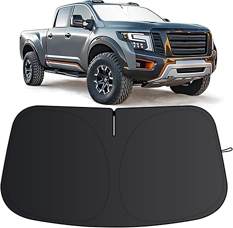 Windshield Sun Shade for Nissan Titan 2016-2019 Foldable Sun Visor Protector for Titan Accessories Sunshade Car Front Window Sunshades Blocks UV Rays