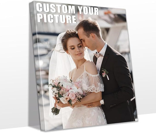 Personalized Custom Canvas Prints with Your Photos & Text, Customized Picture Print, Transform Images Into Wrapped Framed Wall Art Digitally Printed Photo to Canvas, Gifts for Pets Family 8x10’’