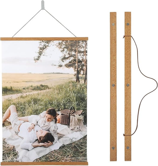 Custom Photo Prints with Magnetic Hanger Frame Canvas Poster Prints With Your Photos Personalized Pictures Wall Art Decor Framed Gift for Mom/Women(12''x16'')