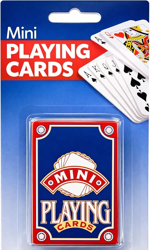 Mini Playing Cards | Tiny Playing Cards | Small Poker Playing Deck | Novelty Miniature Card Set | 52-Card Deck + 2 Jokers