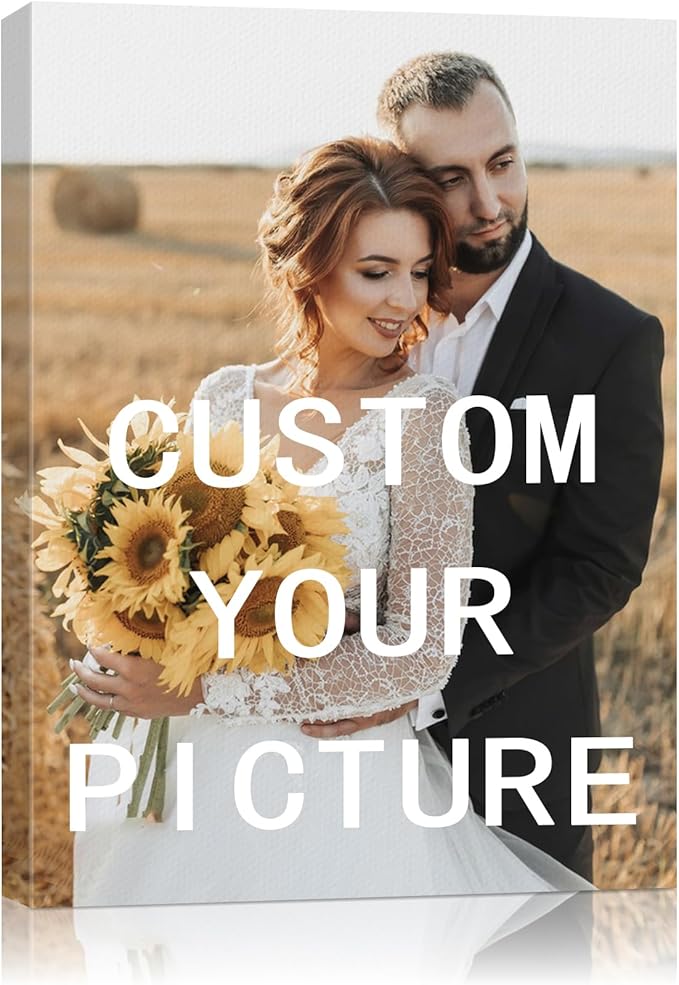 AbcCustomize Canvas Prints with Your Photos, Personalized Wall Art for Living Room, Bedroom, Office Decor, Custom Photo Gift for Family, Friends, Couples, Ready to Hang
