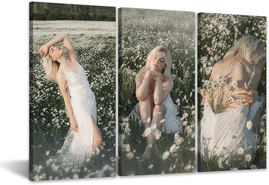 CCWACPP Custom Canvas Prints with Your Photos 3 Panels Personalized Picture Wall Art Customized Gifts for Friends Wedding Family Framed Ready to Hang (3 Photo 3 Panel, 8"x16"x3P(20x40cmx3P))