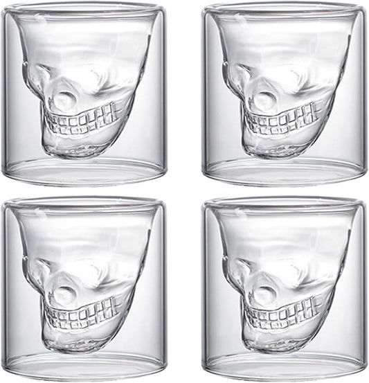 skull cup, skull shot glass, Party Drinking Whiskey Brandy Liquor Decor 75 ML/2.64oz Set of 4