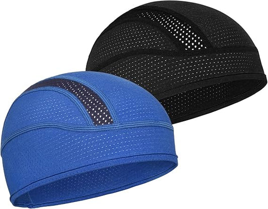 Skull Cap Helmet Liner Beanie, Cooling Mesh Cycling Running Hat for Men Women, Fits Under Helmets