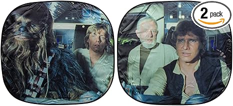 Plasticolor 003747R01 Star Wars Millennium Falcon 2-Piece Magic Car Truck SUV Spring Side Window Sunshade (Pack of 1)