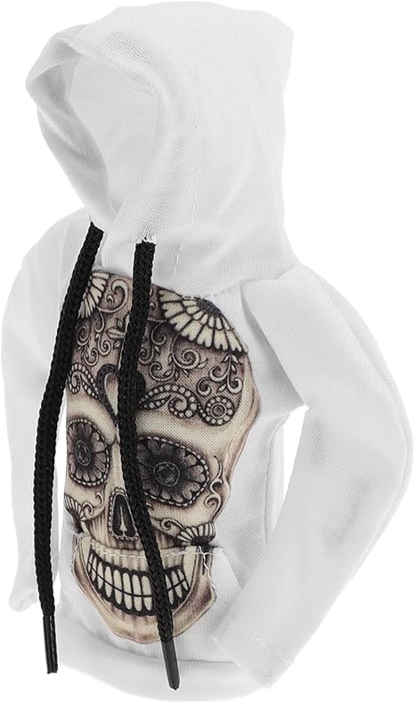 Universal 11x15.5cm/4.33"x6.1" Gear Shift Knob Cover Decoration Stick Shifting Handle Protector Polyester 1 Pc Skeleton Hoodie Style Beige White