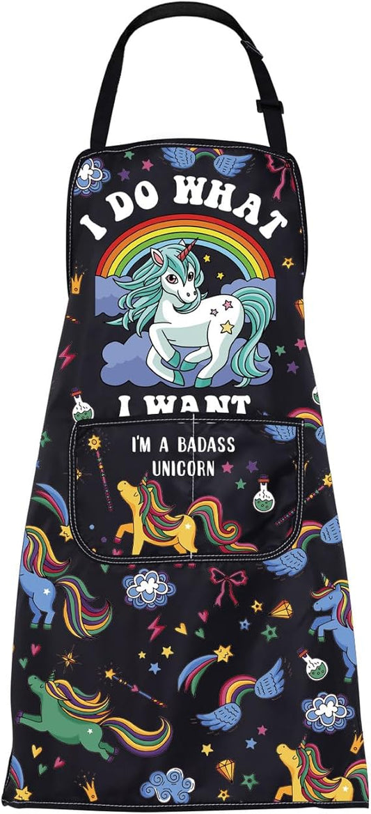 Unicorn Apron Unicorn Gifts for Unicorn Lovers I Do What I Want Apron I'm a Unicorn Baking Apron Waterproof with Pockets