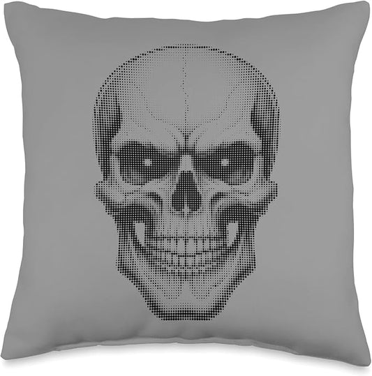 Skull - Edgy Gothic Punk Biker Design Throw Pillow