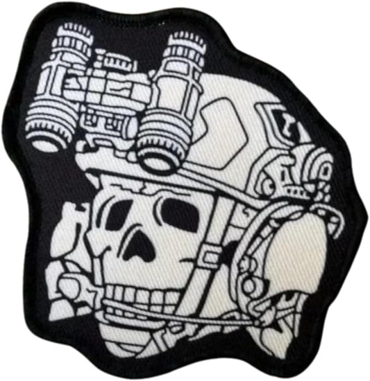Skull Operator NVG Funny Morale Patch - Printed Tactical Patch for Military Gear, Backpacks, Operator Baseball Caps, Plate Carriers & Vests - Morale Patches