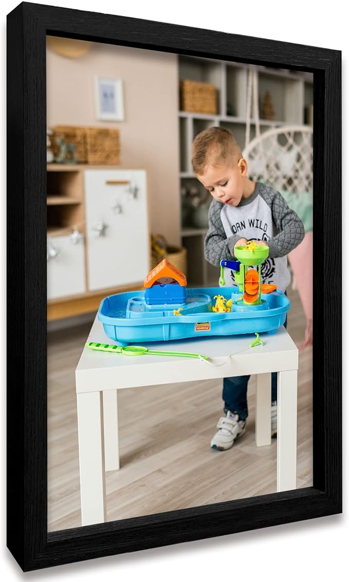Framed Custom Canvas Prints with Your Photos Personalized Photo to Canvas Print Gifts for Couples Friends Family Baby Pets(Black, 12x16 In)