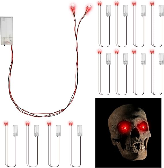 Xuhal 12 Pcs Halloween LED Glowing Light for Mask Costume Skull Skeleton 24'', Battery Not Include