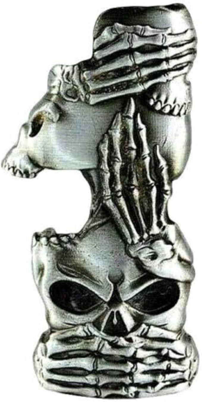 Skull Head and Skeleton Hand Metal Lighter Case Cover Holder fits BIC Full Standard Size Lighter J6