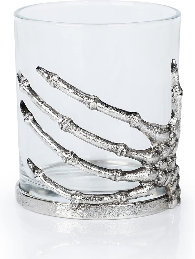 Halloween Skull Wine Glass, Skeleton Ghost Hand Wine Glass, Halloween Drinking Glasses, Skeleton Hand Goblet, Hotel Family Halloween Party Favors for Adults (D)
