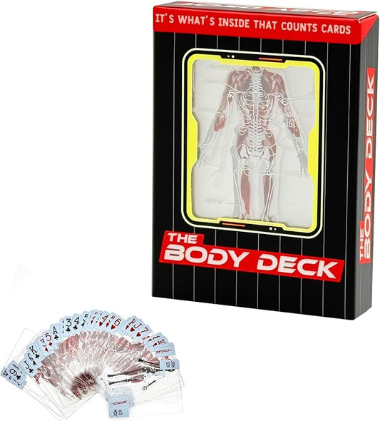 The Body Deck, Funny Transparent Human Anatomy Playing Cards, 3D Human Body Images Skeleton Waterproof Transparent Playing Cards-for Anatomy Enthusiasts (1PCS)