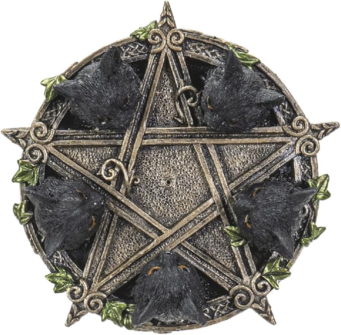 Pacific Giftware Cat Pentagram Incense Burner Holder Collectible Aroma Burner