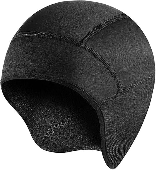 Thermal Skull Cap Helmet Liner Hat with Face Cover, Balaclava Face Mask with Glasses Holes for Cycling Motorcycle