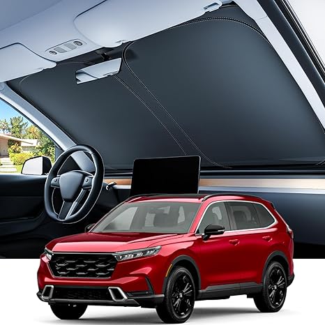 REEVAA 2025 Upgraded Car Windshield Sun Shade [99% Sun Protection for Ultimate Interior Protection] Keep Cool, Foldable Sunshade Car Accessories with Storage Bag for Sedan/Compact SUV | M (64" x 32")