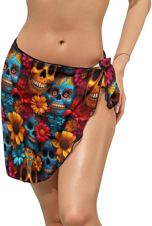 Women's Beach Sarongs Sheer Cover-Ups Bikini Wrap Cover Up Chiffon Beach Sarong for Pool Vacation Party