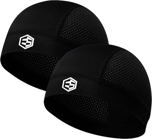 3Pcs Breathable Mesh Skull Caps for Men Women, Quick Dry Lightweight Sweat Helmet Liner, Hair Cooling Cap