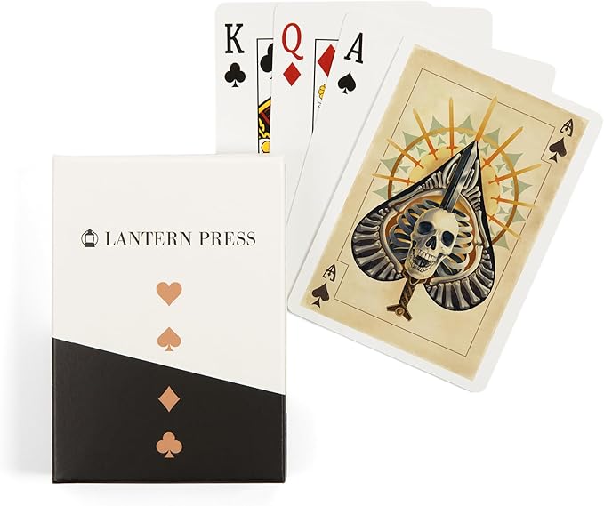 Lantern Press Ace of Spades, Playing Card, 52 Playing Cards for Adults, Poker Size Card Deck with Jokers