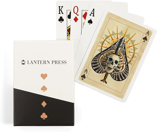 Lantern Press Ace of Spades, Playing Card, 52 Playing Cards for Adults, Poker Size Card Deck with Jokers