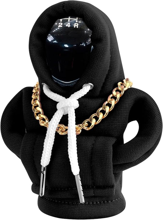 Gear Shift Hoodie, Funny Car Gear Shift Cover, Cute Car Shift Knob Hoodie, Automotive Interior Accessories, Universal Fit Knob Cover Gift (Black)