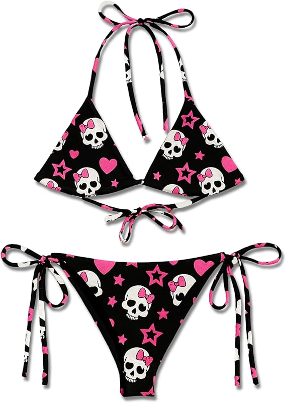Star Polka Dot Bikini Set – String Swimsuit for Women – Halter String Triangle Beach Two-Piece Bathing Suit