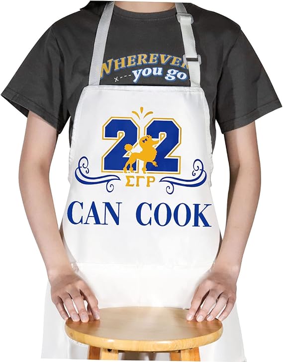WZMPA Sorority Sister Kitchen Apron 1922 Sorority Paraphernalia Gift Greek Sorority Adjustable Apron For Baking Grilling