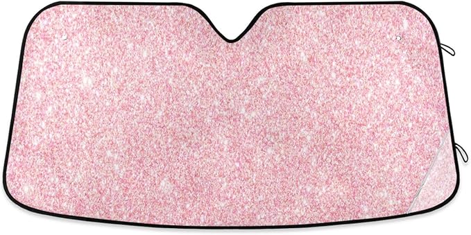 Blueangle Car Windshield Sunshade Pink Textured Pattern Front Auto Sun Shield Shade Visor Vehicle Accessories, 55" × 27.6"