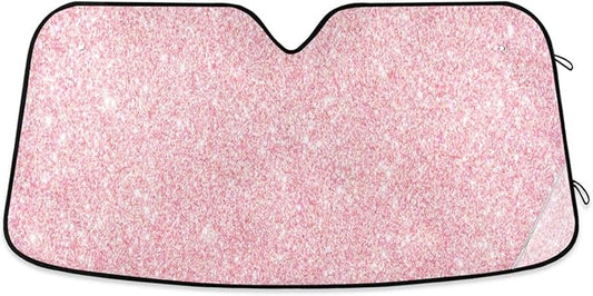 Blueangle Car Windshield Sunshade Pink Textured Pattern Front Auto Sun Shield Shade Visor Vehicle Accessories, 55" × 27.6"