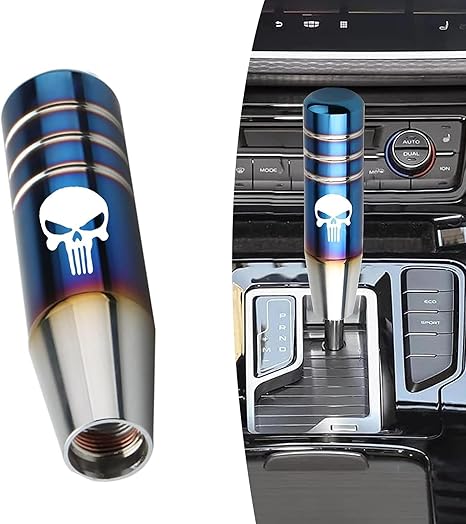 ijuicy Car Shifter Knob, 5.12" Metal Automotive Gear Shift Manual Knobs Lever with 3 Adapter, Rust-Proof Stick Shift Knob Replacement, Universal for Most Cars (Multicolor)