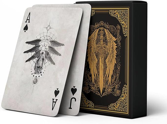 Genesis Series Playing Cards, Vintage-Style Premium Poker Cards, Dual-Sided Anti-Slip Finish Deck of Cards, Durable and Flex-Resistant, Family Gatherings, Party Entertainment, Collecting.(Golden)