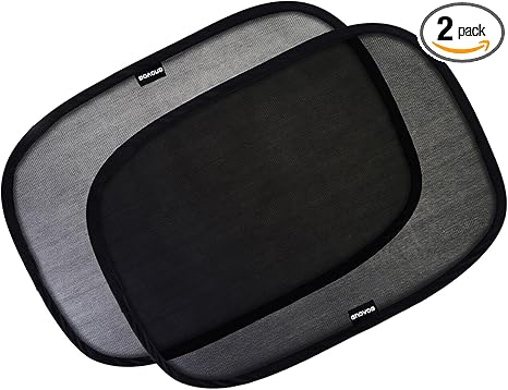 Enovoe Car Window Shades for Baby (2 Pack) - 21x14 Inches Sun Shade Blocker, Cling - Glare Shield and UV Rays Protection for Your Child - Side Windows Screens for SUV- Mesh Window Shades for car Baby