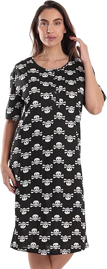 Short Sleeve Nightgown Sleep Dress for Women