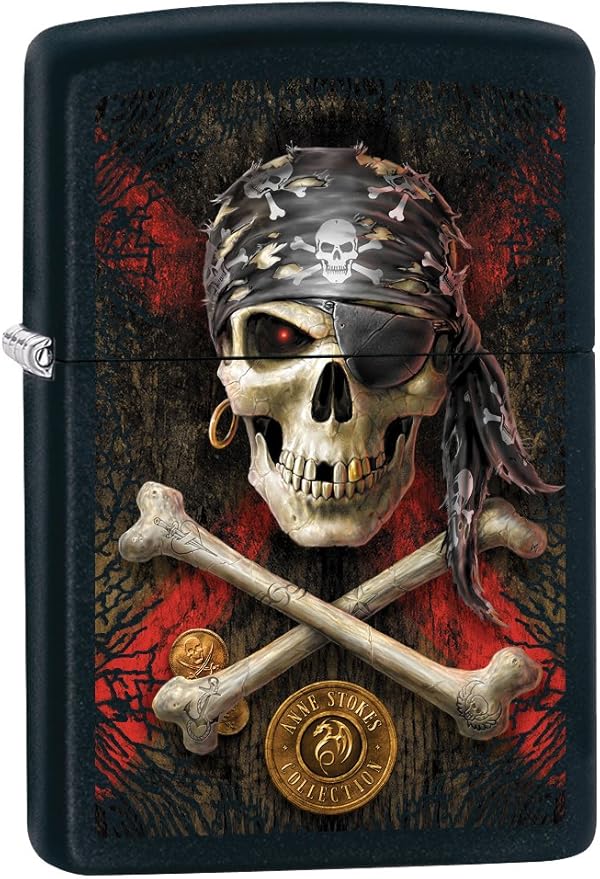 Zippo Lighter: Anne Stokes Pirate Skull - Black Matte 78819